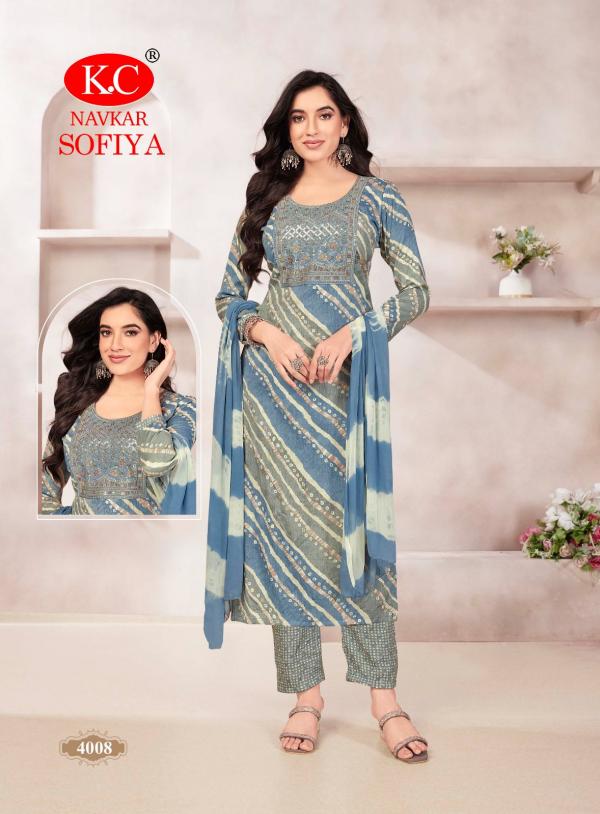 Kc Sofiya Vol 4 Rayon Printed Kurti Bottom With Dupatta